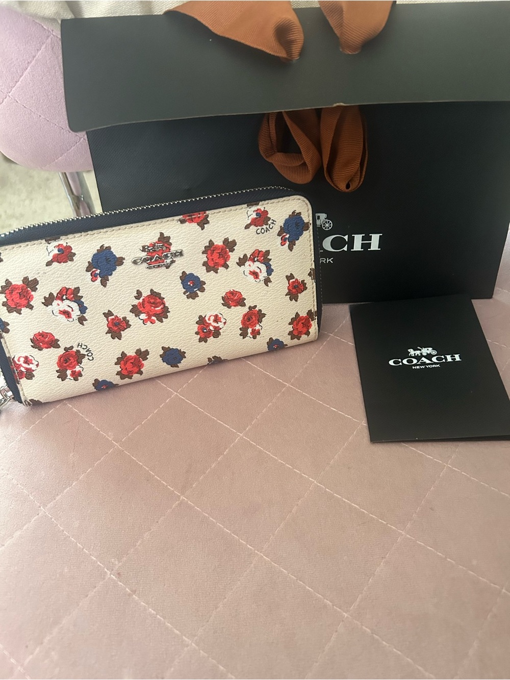 Coach Tea Rose long wallet
